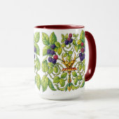 Retro viktorianische Brombeeren Tasse (VorderseiteRechts)