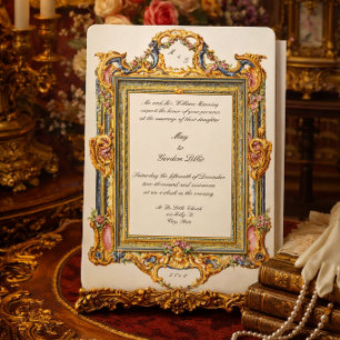 Retro-viktorianischer Farbiger Barock-Rokoko-Stil Einladung