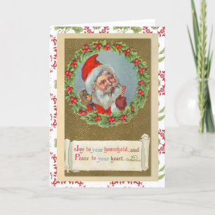 Retro viktorianischer Weihnachtsmann Feiertagskarte