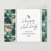 Retro Village Stadt Weihnachtsgrüße Postkarte (Vorderseite)