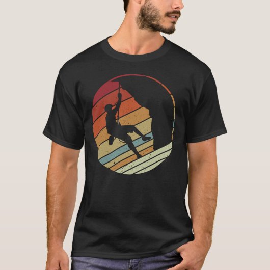 Retro Vinatge Style Sportlerin Klettern T-Shirt (Vorderseite)