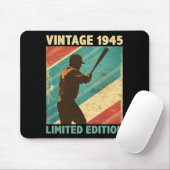 Retro Vintag 1945 Baseball Lover Limited Edition Mousepad (Mit Mouse)