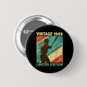 Retro Vintag 1949 Baseball Lover Limited Edition Button (Vorne & Hinten)