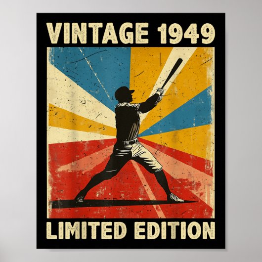 Retro Vintag 1949 Baseball Lover Limited Edition Poster (Vorne)