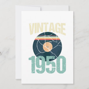 Retro Vintag 1950 70. Geburtstagsrekord Vinyl Vin Einladung