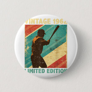 Retro Vintag 1962 Baseball Lover Limited Edition Button