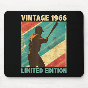 Retro Vintag 1966 Baseball Lover Limited Edition Mousepad