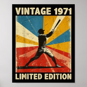 Retro Vintag 1971 Baseball Lover Limited Edition Poster