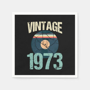 Retro Vintag 1973 47. Geburtstagsrekord Vinyl Vin Serviette