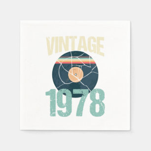Retro Vintag 1978 42. Geburtstagsrekord Vinyl Vin Serviette