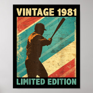 Retro Vintag 1981 Baseball Lover Limited Edition Poster