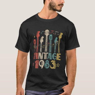 Retro Vintag 1983 Gitarre Lover 1983 Geburtstagsgu T-Shirt