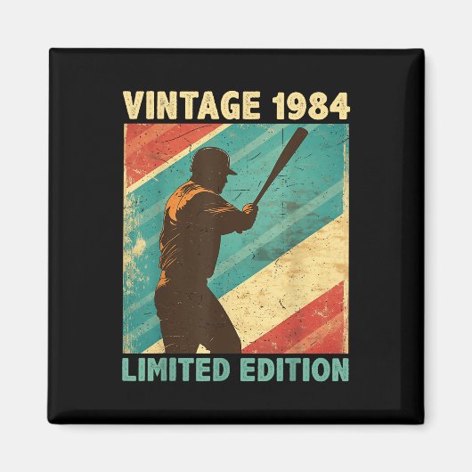 Retro Vintag 1984 Baseball Lover Limited Edition Magnet (Vorne)