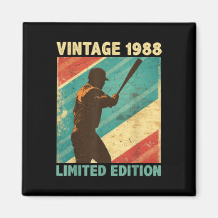 Retro Vintag 1988 Baseball Lover Limited Edition Magnet