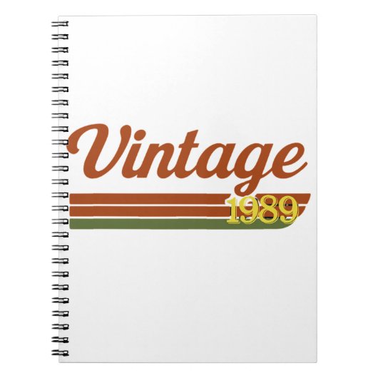 Retro Vintag 1989 Typografie Notizblock (Vorderseite)
