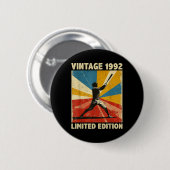 Retro Vintag 1992 Baseball Lover Limited Edition Button (Vorne & Hinten)