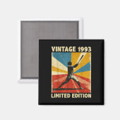 Retro Vintag 1993 Baseball Lover Limited Edition Magnet (Vorderseite/Rückseite)