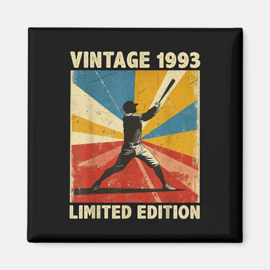 Retro Vintag 1993 Baseball Lover Limited Edition Magnet (Vorne)