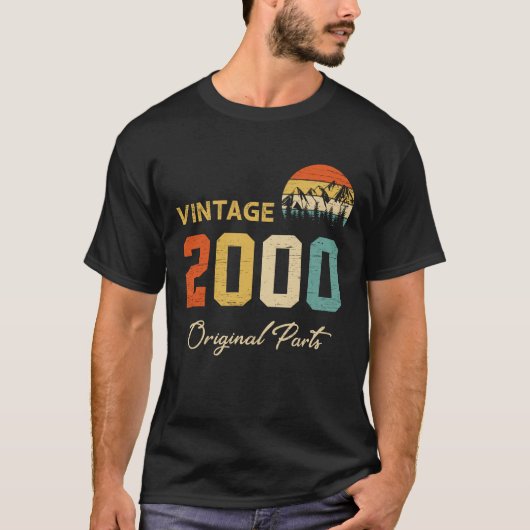 Retro Vintag 2000 Originalteile Geburtstag T-Shirt (Vorderseite)