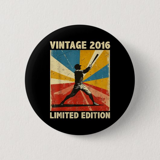 Retro Vintag 2016 Baseball Lover Limited Edition Button (Vorderseite)