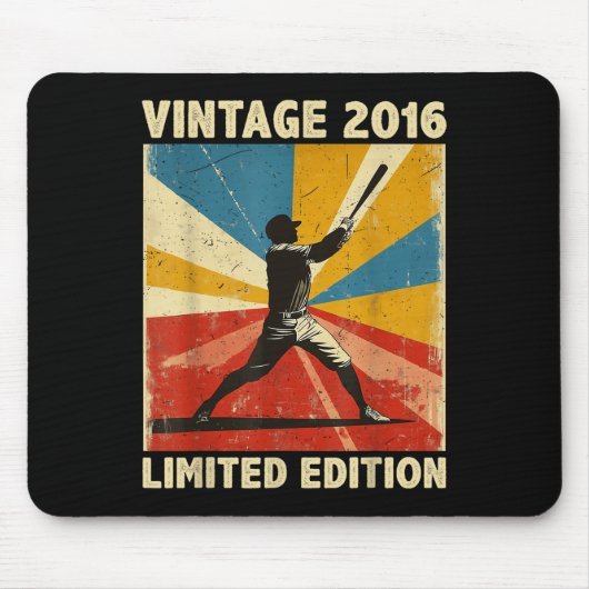 Retro Vintag 2016 Baseball Lover Limited Edition Mousepad (Vorne)