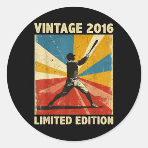 Retro Vintag 2016 Baseball Lover Limited Edition Runder Aufkleber