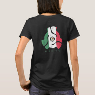 Retro Vintag 45 Vinyl Record Adapter Mexican Flag T-Shirt