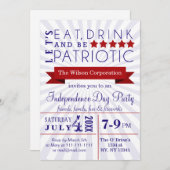 Retro Vintag 4. Juli Party Einladungen (Vorne/Hinten)