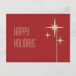 Retro Vintag 50er Stars Minimalistisch Happy Holid Postkarte