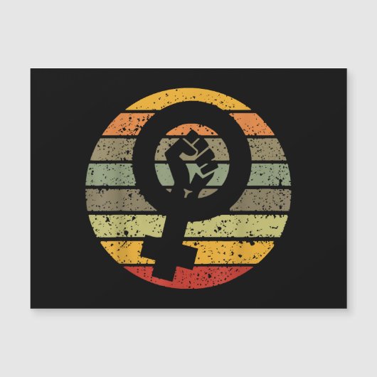 Retro Vintag, 70er 80er 90er Feminist Magnetkarte (Vorderseite)