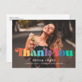 Retro Vintag 70er Abschluss Danke Foto Postkarte (Vorne/Hinten)