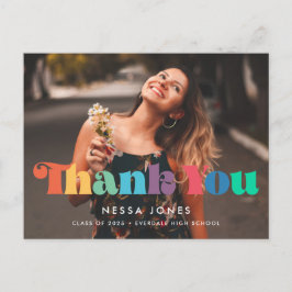 Retro Vintag 70er Abschluss Danke Foto Postkarte