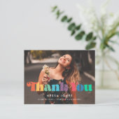 Retro Vintag 70er Abschluss Danke Foto Postkarte (Stehend Vorderseite)