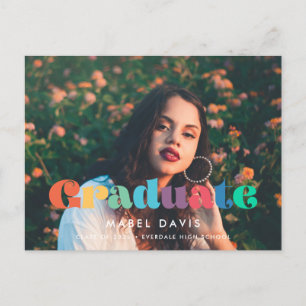 Retro Vintag 70er Foto Abschluss 2025 Postkarte