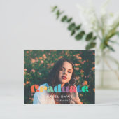 Retro Vintag 70er Foto Abschluss 2025 Postkarte (Stehend Vorderseite)