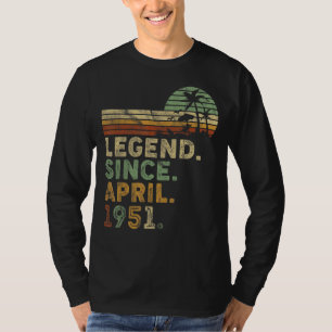 Retro Vintag 71 Jahre April Geborene Legende seit T-Shirt