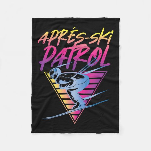 Retro Vintag 80er Apres Ski Patrol Fleecedecke (Vorderseite)