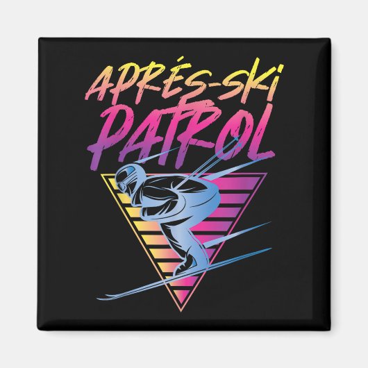 Retro Vintag 80er Apres Ski Patrol Magnet (Vorne)