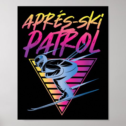Retro Vintag 80er Apres Ski Patrol Poster (Vorne)