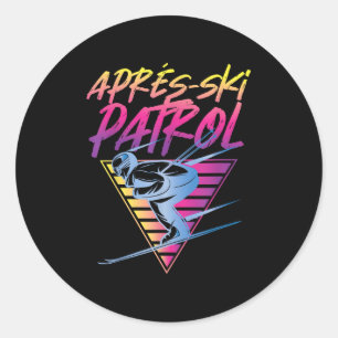 Retro Vintag 80er Apres Ski Patrol Runder Aufkleber