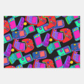Retro Vintag 80er Jahre Gamer Design Geschenkpapier Set (Vorderseite 3)