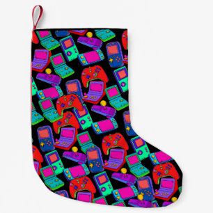 Retro Vintag 80er Jahre Gamer Design Kleiner Weihnachtsstrumpf