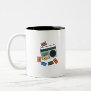 Retro Vintag 80er Jahre Zweifarbige Tasse