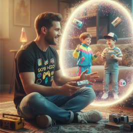 Retro Vintag 90er KID Nostalgie Grafik T-Shirt