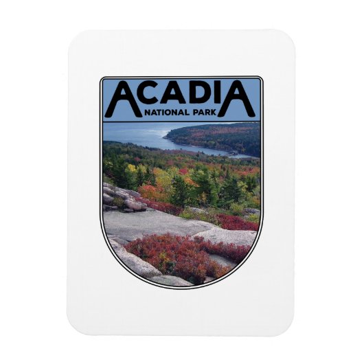Retro Vintag Acadia Nationalpark Insel Maine Magnet (Vertikal)
