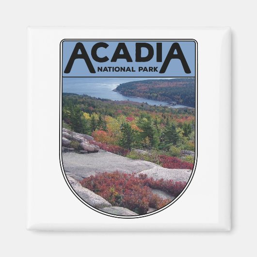 Retro Vintag Acadia Nationalpark Insel Maine Magnet (Vorne)