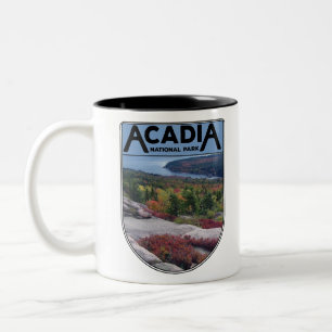 Retro Vintag Acadia Nationalpark Insel Maine Zweifarbige Tasse