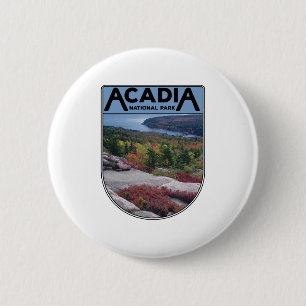 Retro Vintag Acadia Nationalpark Maine Island Button