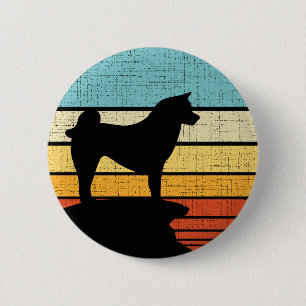 Retro Vintag Akita Dog Welpenbesitzer Lover Mama V Button