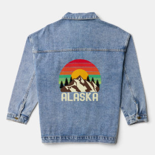 Retro Vintag Alaska Staat 70er Groovy Jeansjacke